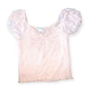 Planet gold Ditsy dot Smocked blouse